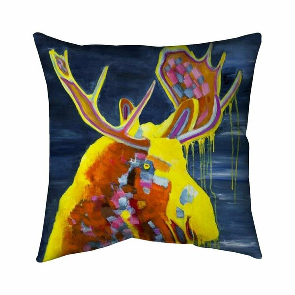 Begin Home Decor 20 x 20 in. Colorful Moose-Double Sided Print Indoor Pillow 5541-2020-AN355